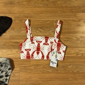 SMYM Lobster smocked crop top